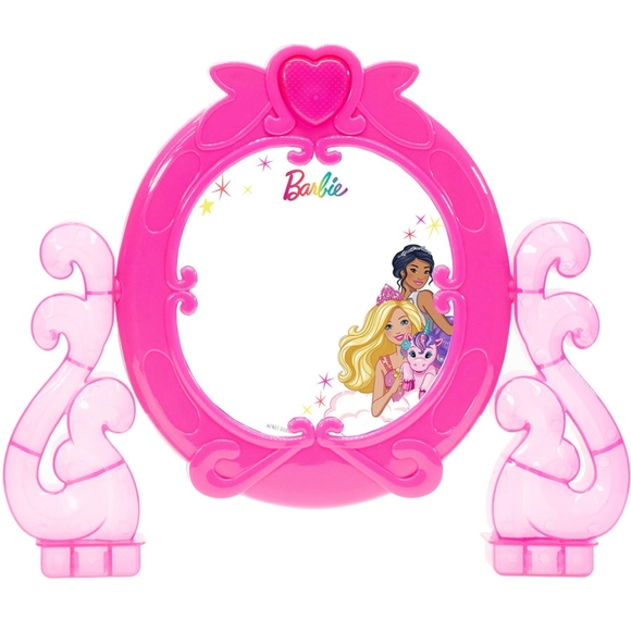 Barbie Cosmetic Vanity Mirror Makeup Set Lights Up Music - Picture 5 of 9